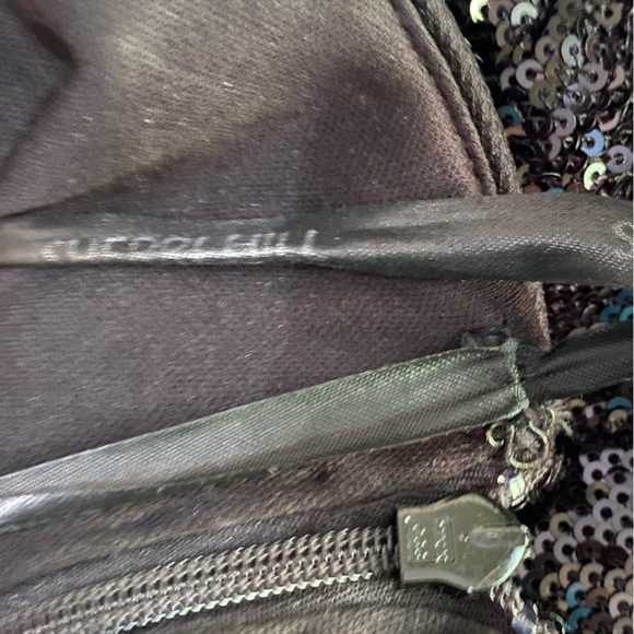 Sherri Hill Black Full-Sequin Strapless Prom Homecoming Formal Dress w/ Train 0 - Picture 4 of 11